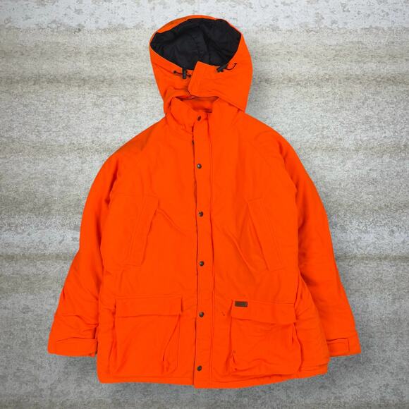 Vintage Woolrich Puffer Jacket Orange Polyester Full Zip Insulated 90s - Picture 1 of 7